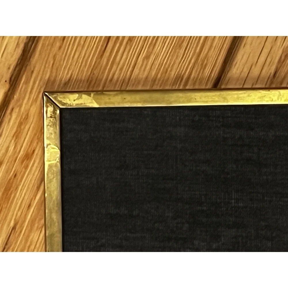 Vtg Solid Brass Double Picture Frame 8